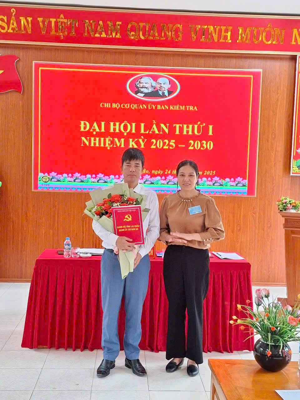 Chi bộ cơ quan Ủy ban Kiểm tra xã Bản Bo tổ chức Đại hội lần thứ I, nhiệm kỳ 2025 - 2030